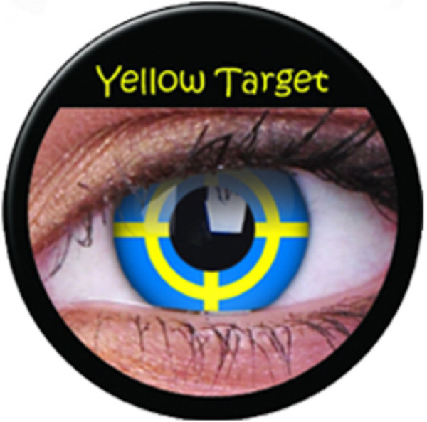 ColourVue Crazy šošovky - Yellow Target (2 ks ročné) - nedioptrické