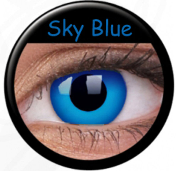 Crazy šošovky 2 ks trojmesačné dioptrické - Sky Blue