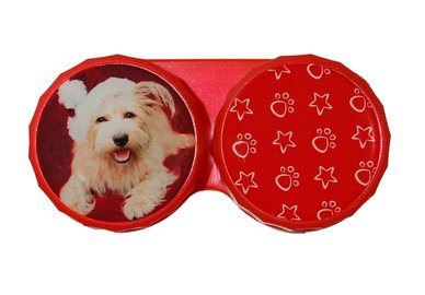 Ozdobné púzdro vianočné - Pes s čiapkou v červenom