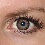 Sexy brown v detailu na původní barvě očí modré